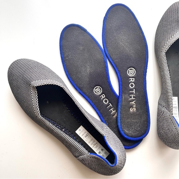 Rothy's Cloud Gray Bird's Eye Round Toe Flats - Picture 11 of 12